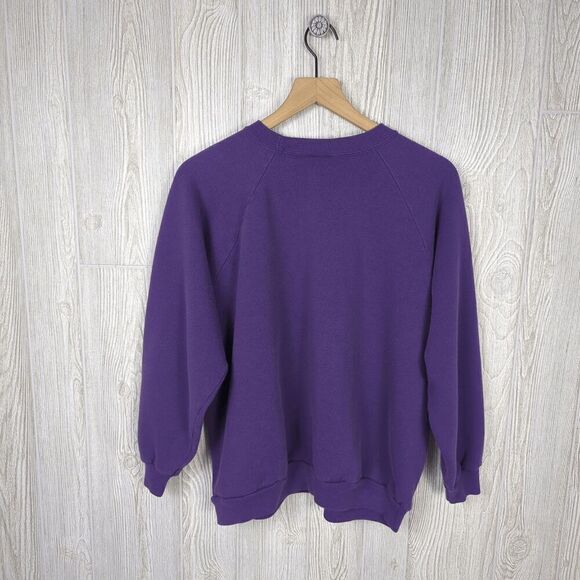 Vintage Hanes Her Way Women’s XL Purple Crewneck Pullover Sweater Blank - Picture 2 of 4